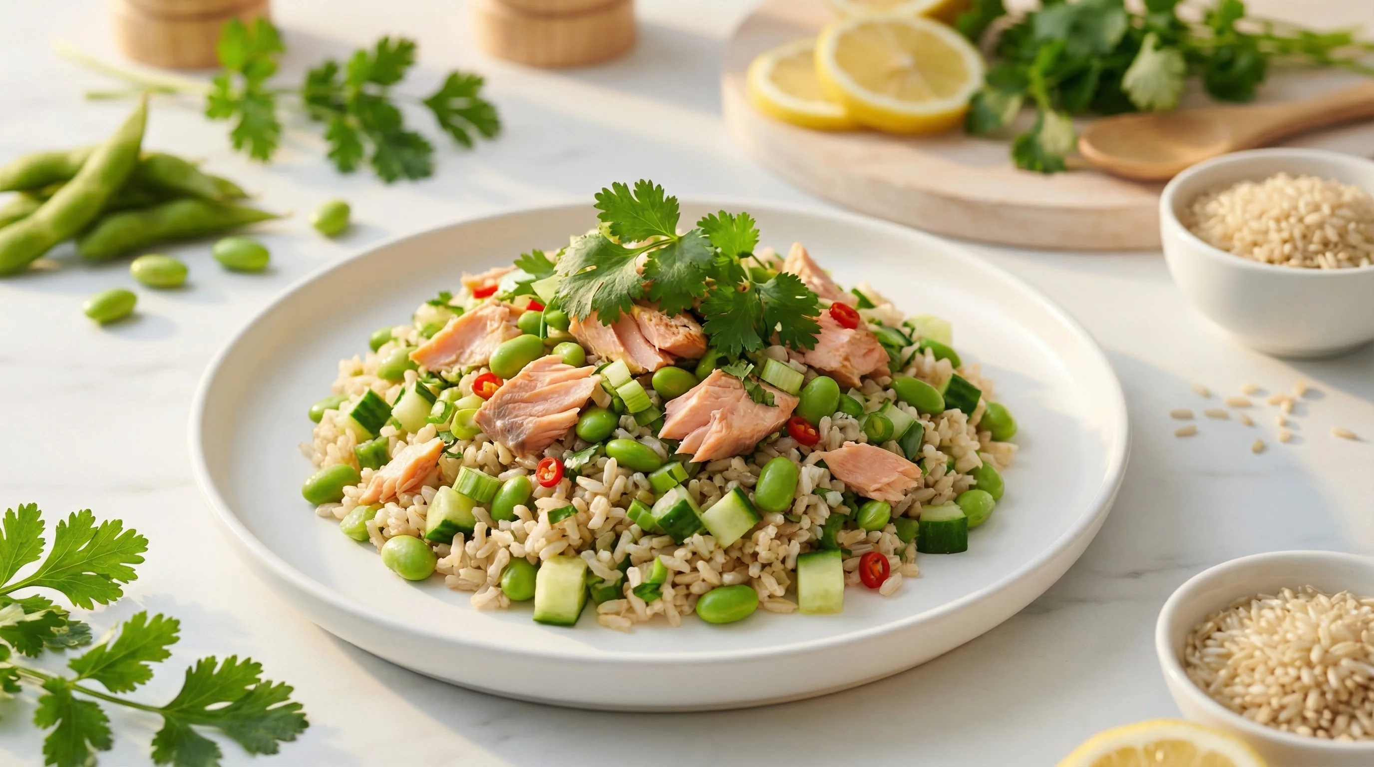 Low-GI Salmon & Brown Rice Power Bowl - Low Glycemic Recipe
