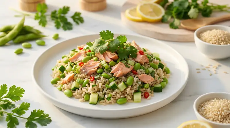 Low-GI Salmon & Brown Rice Power Bowl - Low Glycemic Recipe